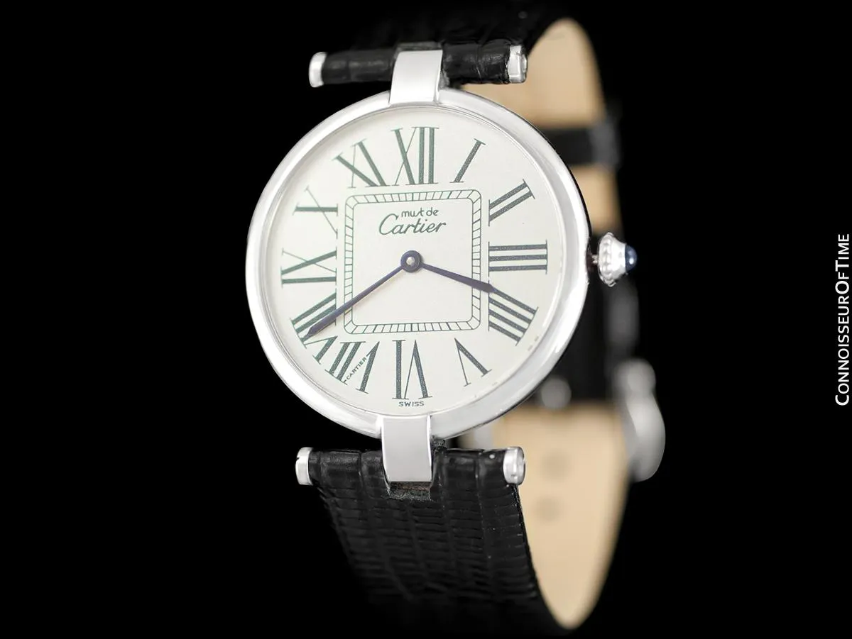 Must De Cartier Vendome Mens Midsize Unisex Watch - Sterling Silver