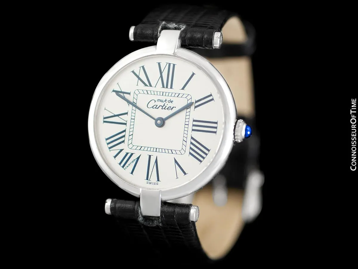 Must De Cartier Vendome Mens Midsize Unisex Watch - Sterling Silver