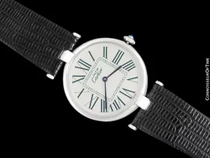 Must De Cartier Vendome Mens Midsize Unisex Watch - Sterling Silver