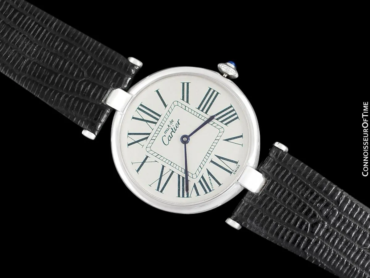 Must De Cartier Vendome Mens Midsize Unisex Watch - Sterling Silver