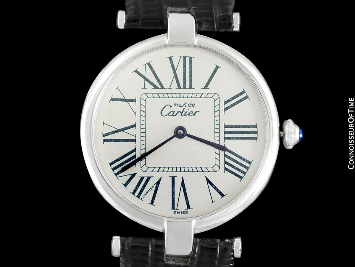 Must De Cartier Vendome Mens Midsize Unisex Watch - Sterling Silver