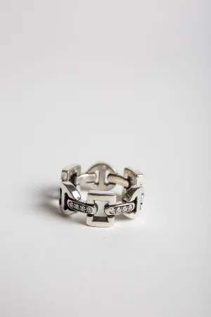 NAHMIAS | STERLING SILVER DIAMOND CLASSIC TRI-LINK RING