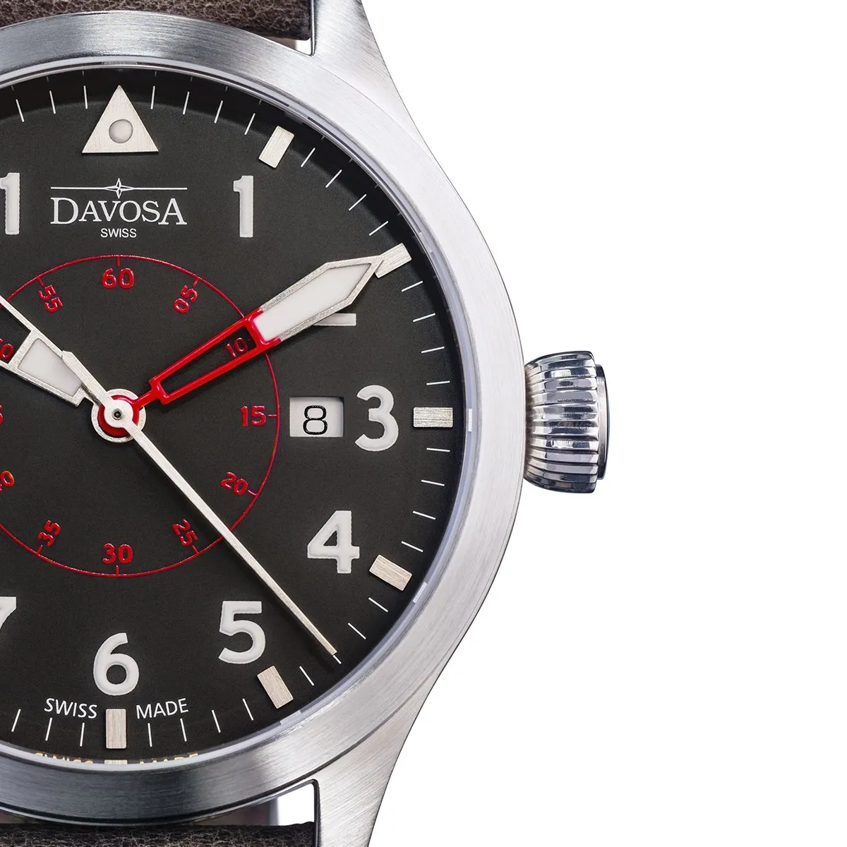 Neoteric Automatic Swiss-Made Black Red Pilot Watch 16156556