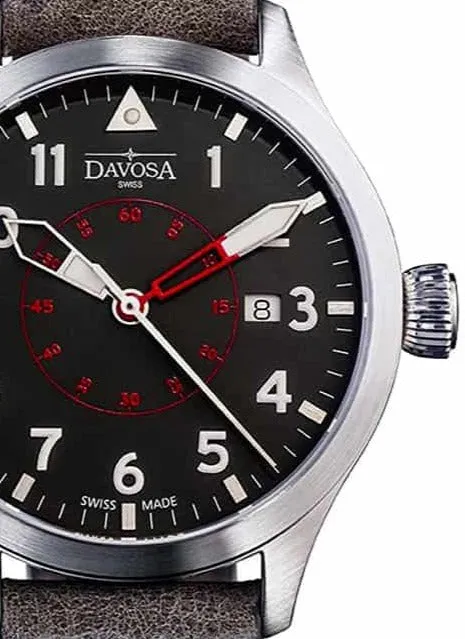 Neoteric Automatic Swiss-Made Black Red Pilot Watch 16156556