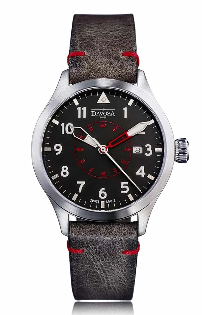 Neoteric Automatic Swiss-Made Black Red Pilot Watch 16156556