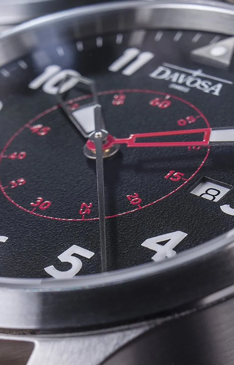 Neoteric Automatic Swiss-Made Black Red Pilot Watch 16156556