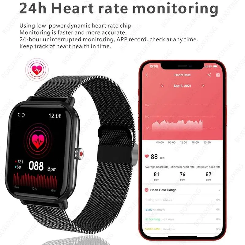 New Smart Watch Men Blood Oxygen Monitoring Sports Fitness Watch Man Woman Body Temperature Monitor Smart Watch For Xiaomi
