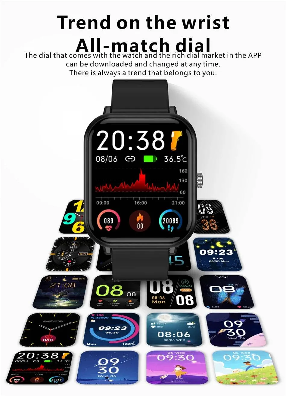 New Smart Watch Men Blood Oxygen Monitoring Sports Fitness Watch Man Woman Body Temperature Monitor Smart Watch For Xiaomi