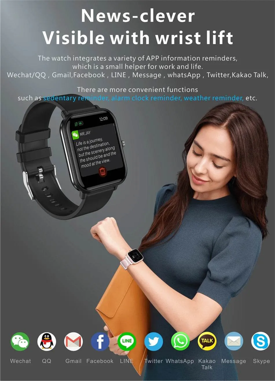 New Smart Watch Men Blood Oxygen Monitoring Sports Fitness Watch Man Woman Body Temperature Monitor Smart Watch For Xiaomi