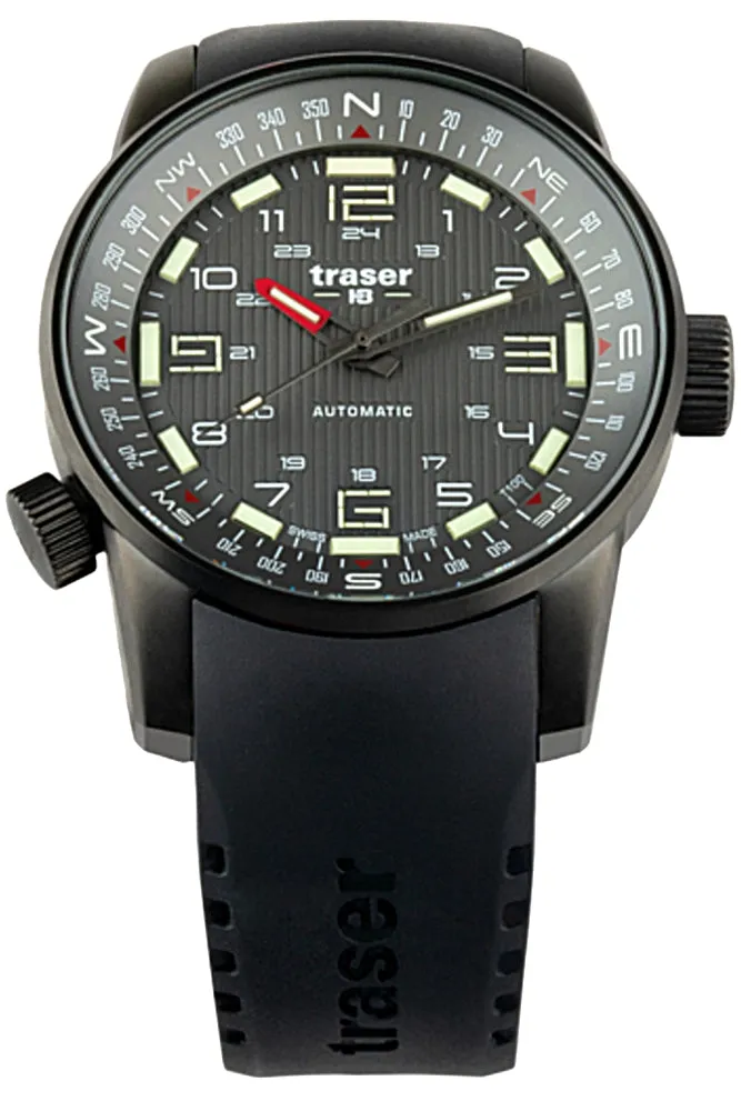 NEW! Traser P68 Pathfinder T100 Tritium Automatic Watch, Grey, Dive Strap 110594