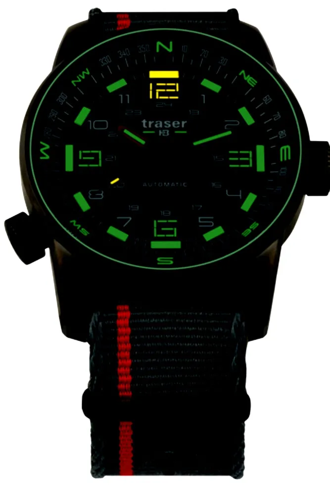 NEW! Traser P68 Pathfinder T100 Tritium Automatic Watch, Grey, Nylon Strap 110593