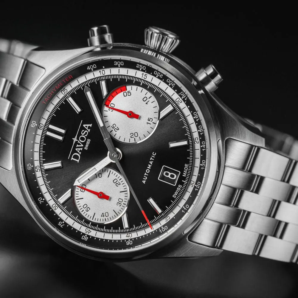 Newton Automatic Chronograph Black Pilot Rally Watch 161.536.50 Limited Edition