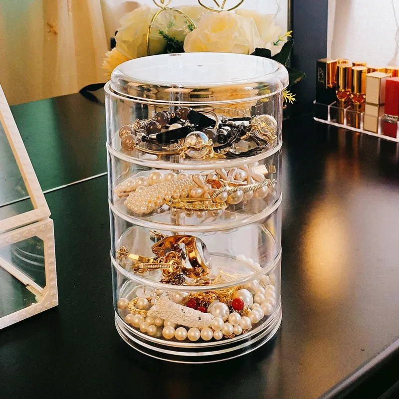 Nordic Style 3/4/5 Layers Rotatable Jewelry Organizer Box