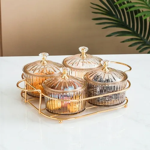 Nordic Style Transparent Round Fruit Dish for Dried Fruit and Snack Presentation