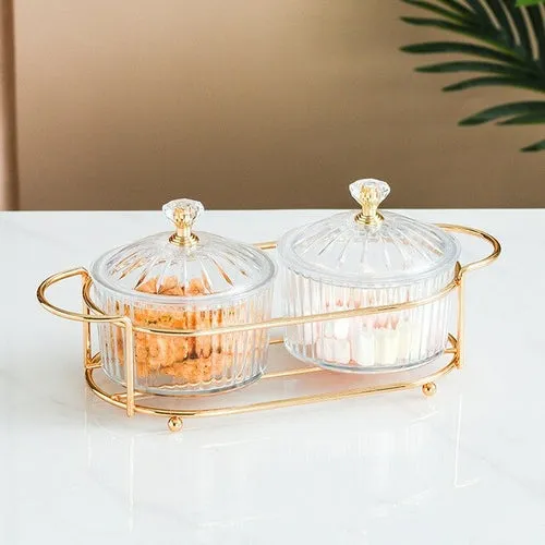 Nordic Style Transparent Round Fruit Dish for Dried Fruit and Snack Presentation