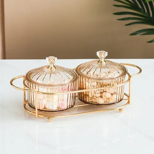 Nordic Style Transparent Round Fruit Dish for Dried Fruit and Snack Presentation
