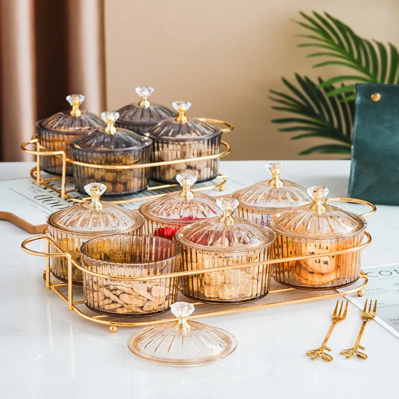 Nordic Style Transparent Round Fruit Dish for Dried Fruit and Snack Presentation