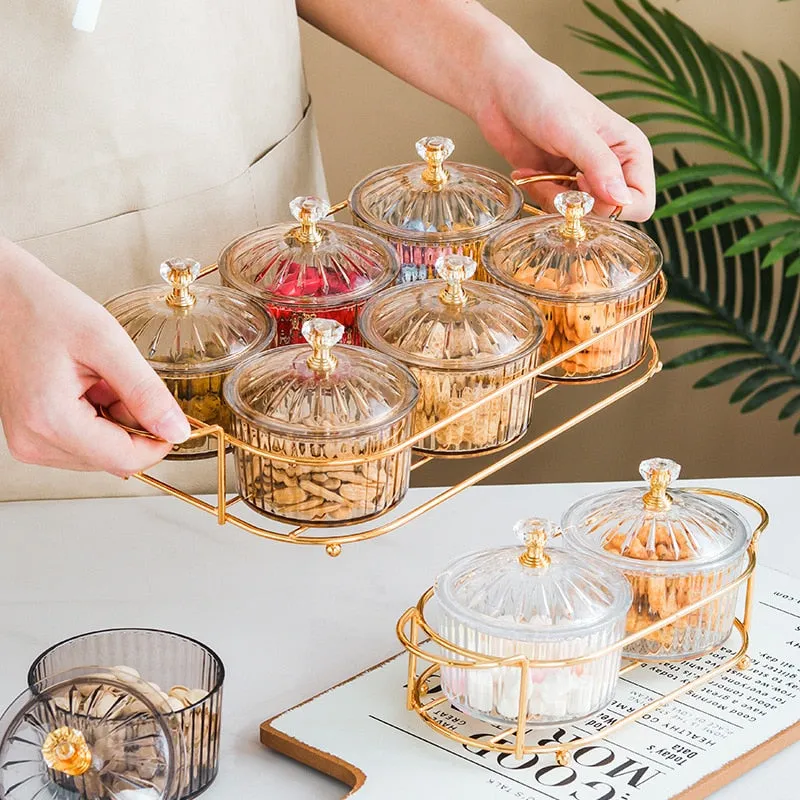 Nordic Style Transparent Round Fruit Dish for Dried Fruit and Snack Presentation