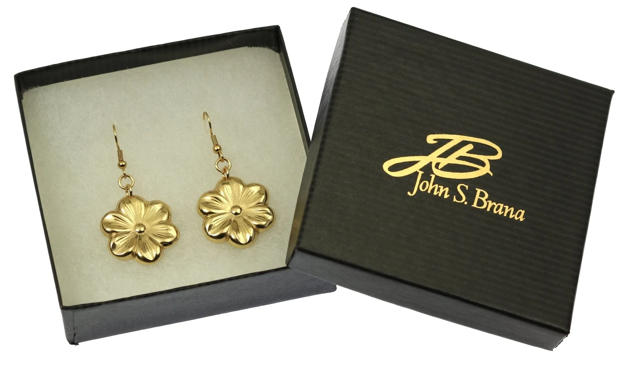 Nu Gold Cherry Blossom Flower Earrings