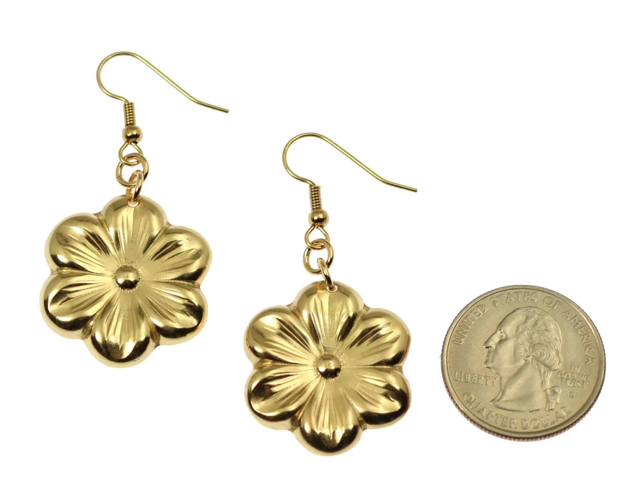 Nu Gold Cherry Blossom Flower Earrings
