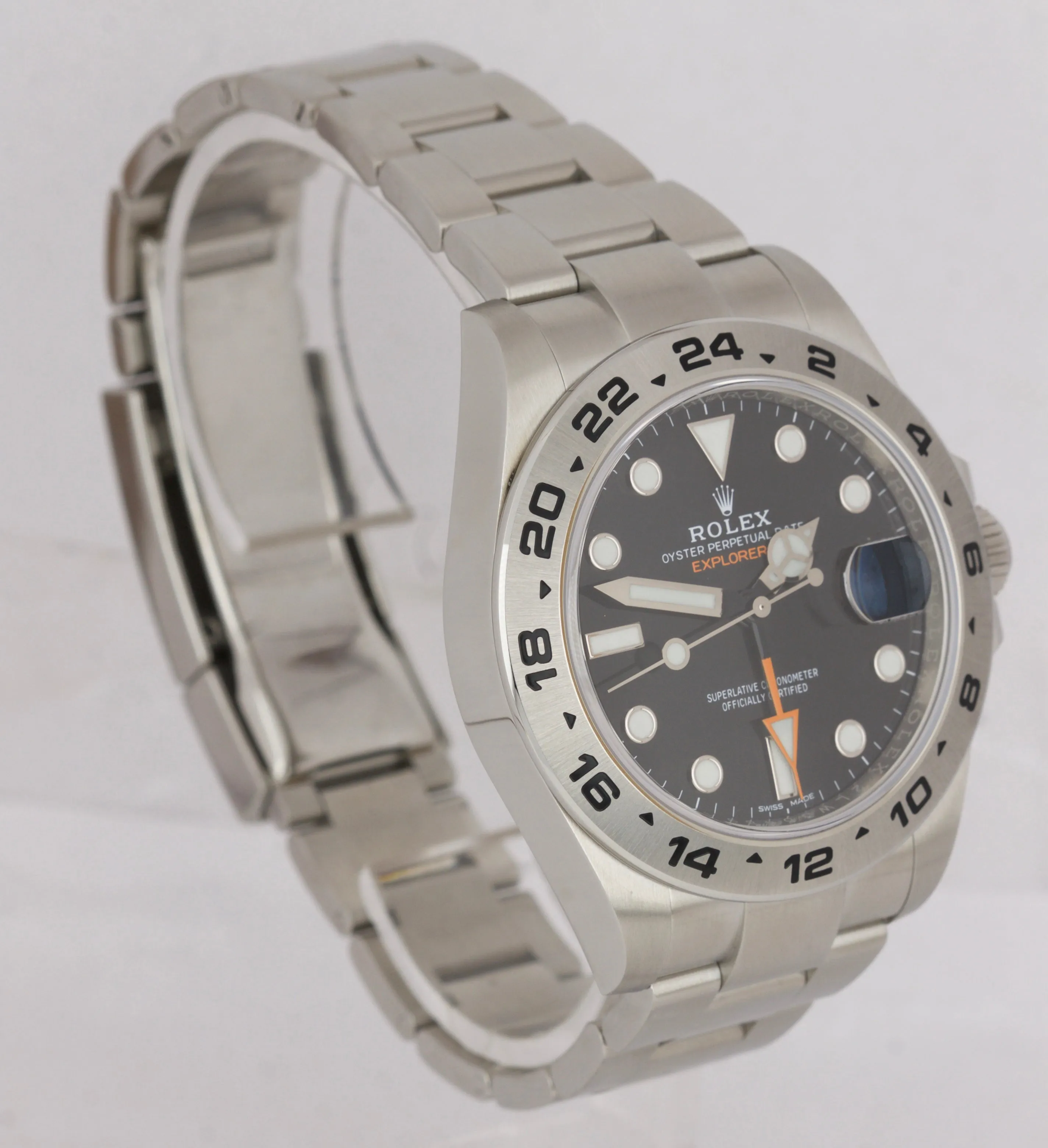OCT 2018 LNIB Rolex Explorer II 42mm 216570 Black Orange Steel GMT Date Watch
