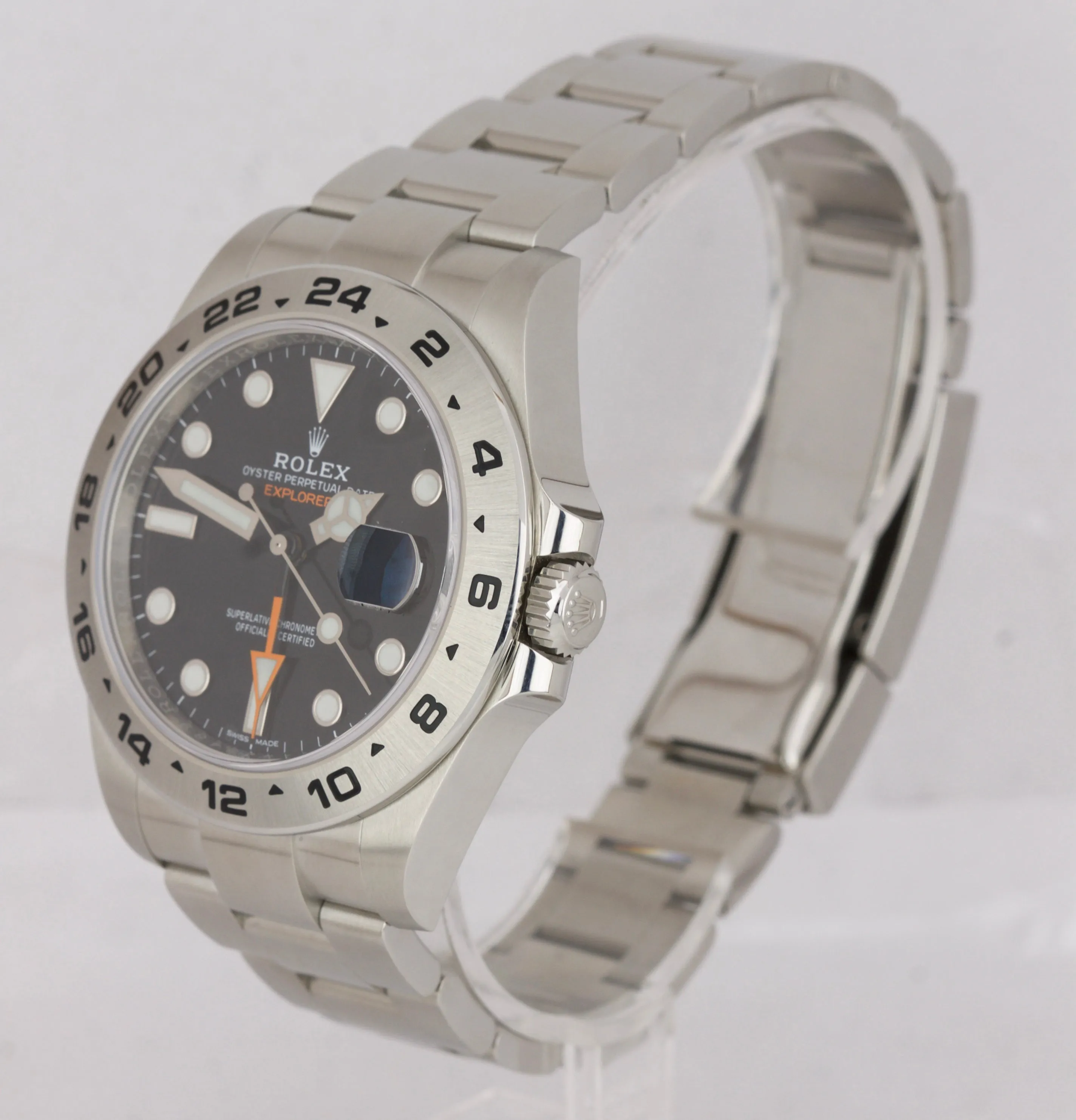 OCT 2018 LNIB Rolex Explorer II 42mm 216570 Black Orange Steel GMT Date Watch