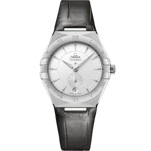 Omega Constellation 34 mm, steel on leather strap
