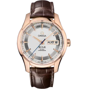 Omega De Ville Hour Vision 41 mm, red gold on leather strap