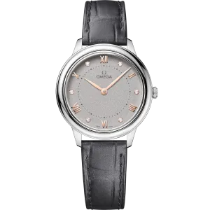 Omega De Ville Prestige 30 mm, steel on leather strap