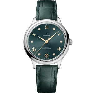 Omega De Ville Prestige 34 mm, steel on leather strap
