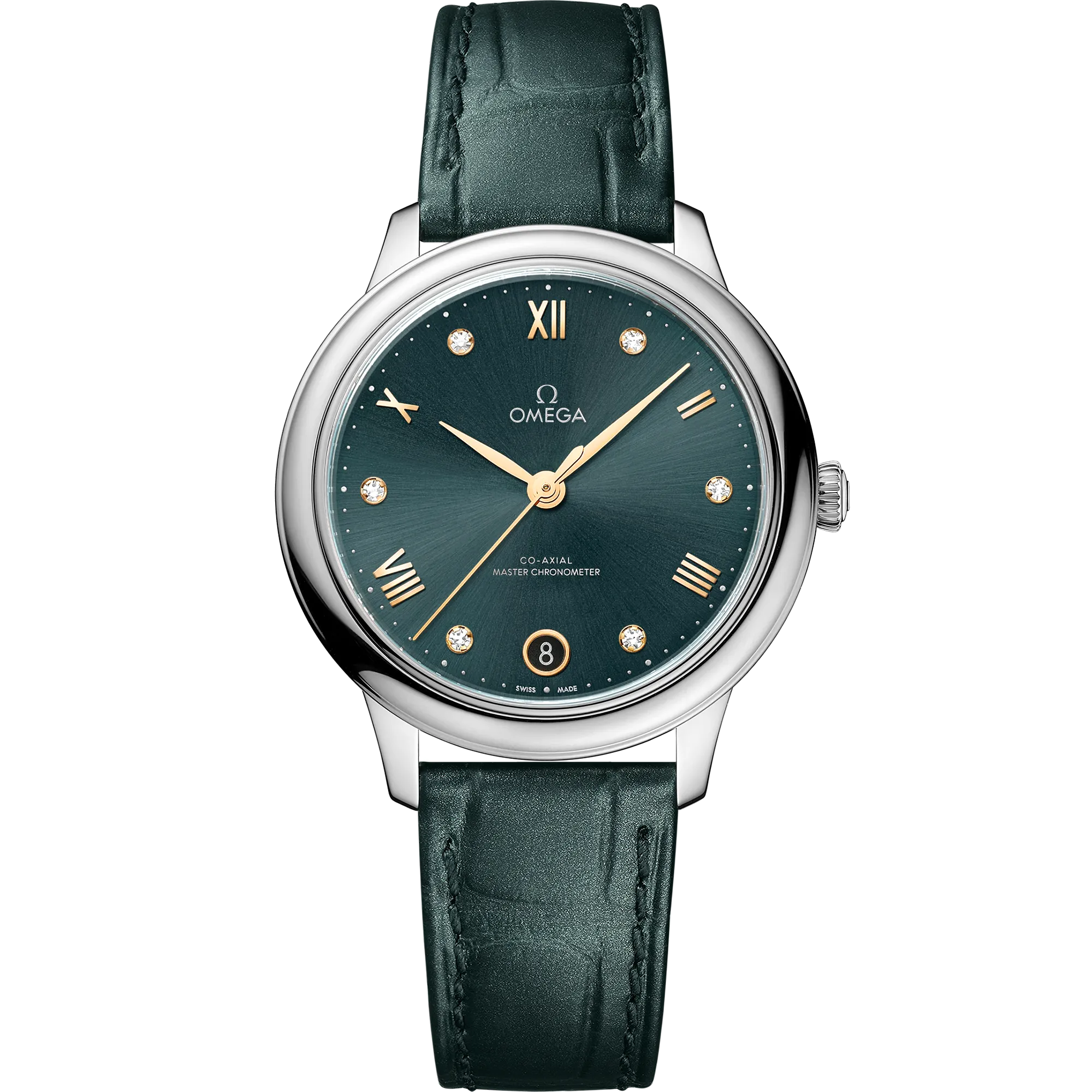 Omega De Ville Prestige 34 mm, steel on leather strap