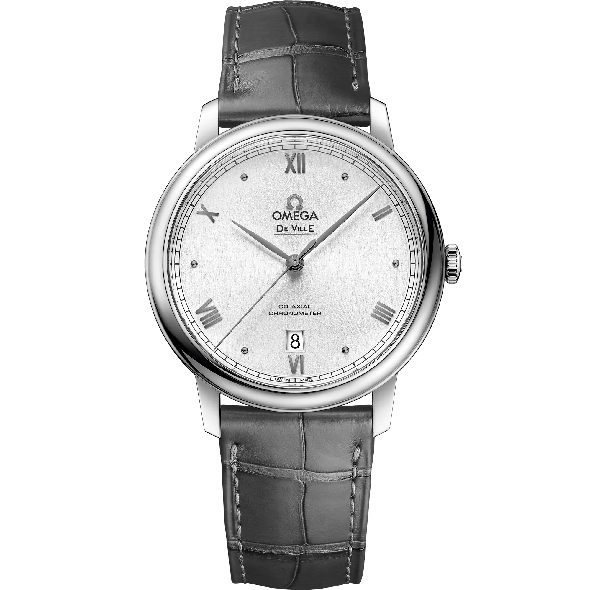 Omega De Ville Prestige 39.5 mm, steel on leather strap