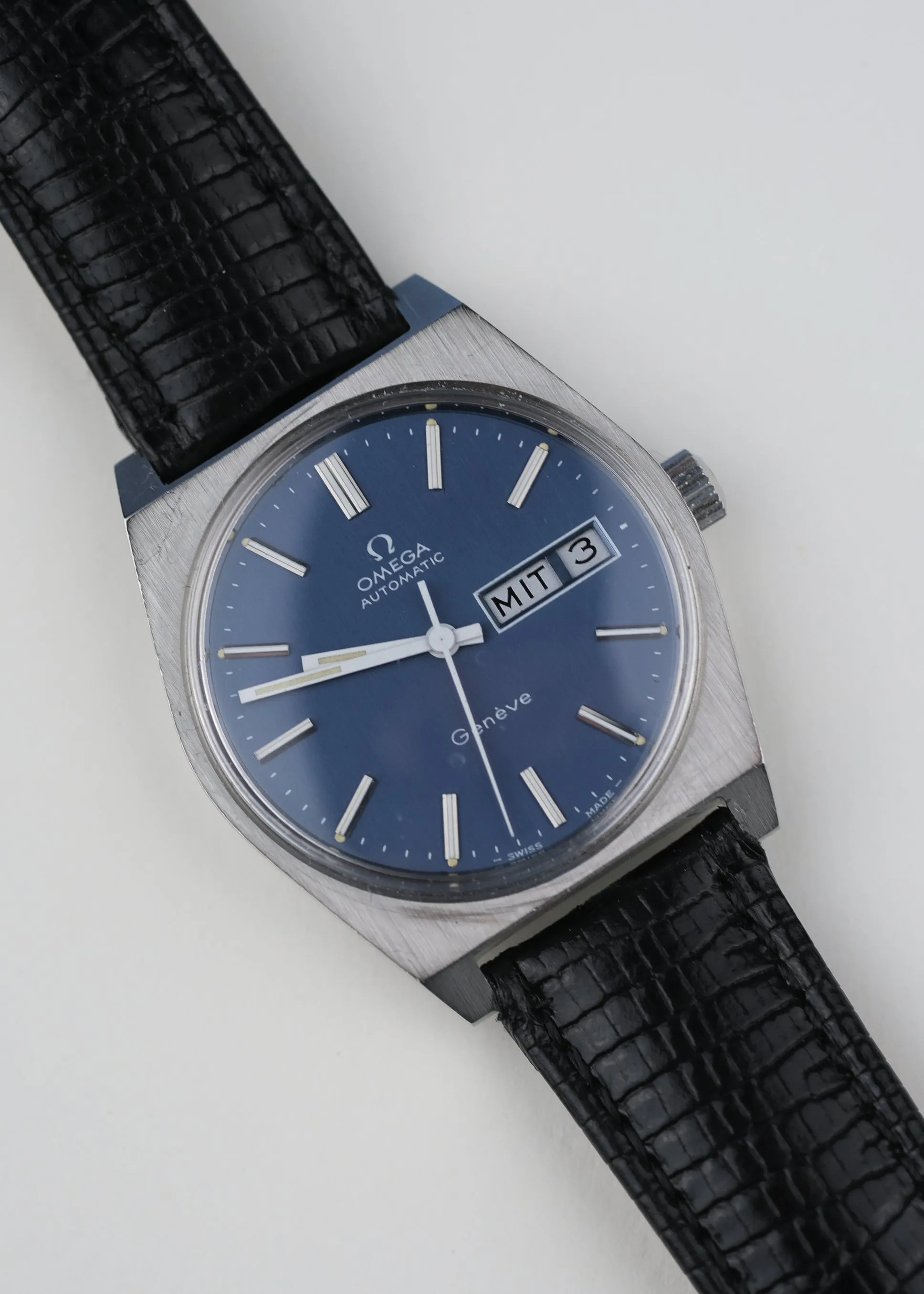 Omega Geneve Day/Date Blue Dial