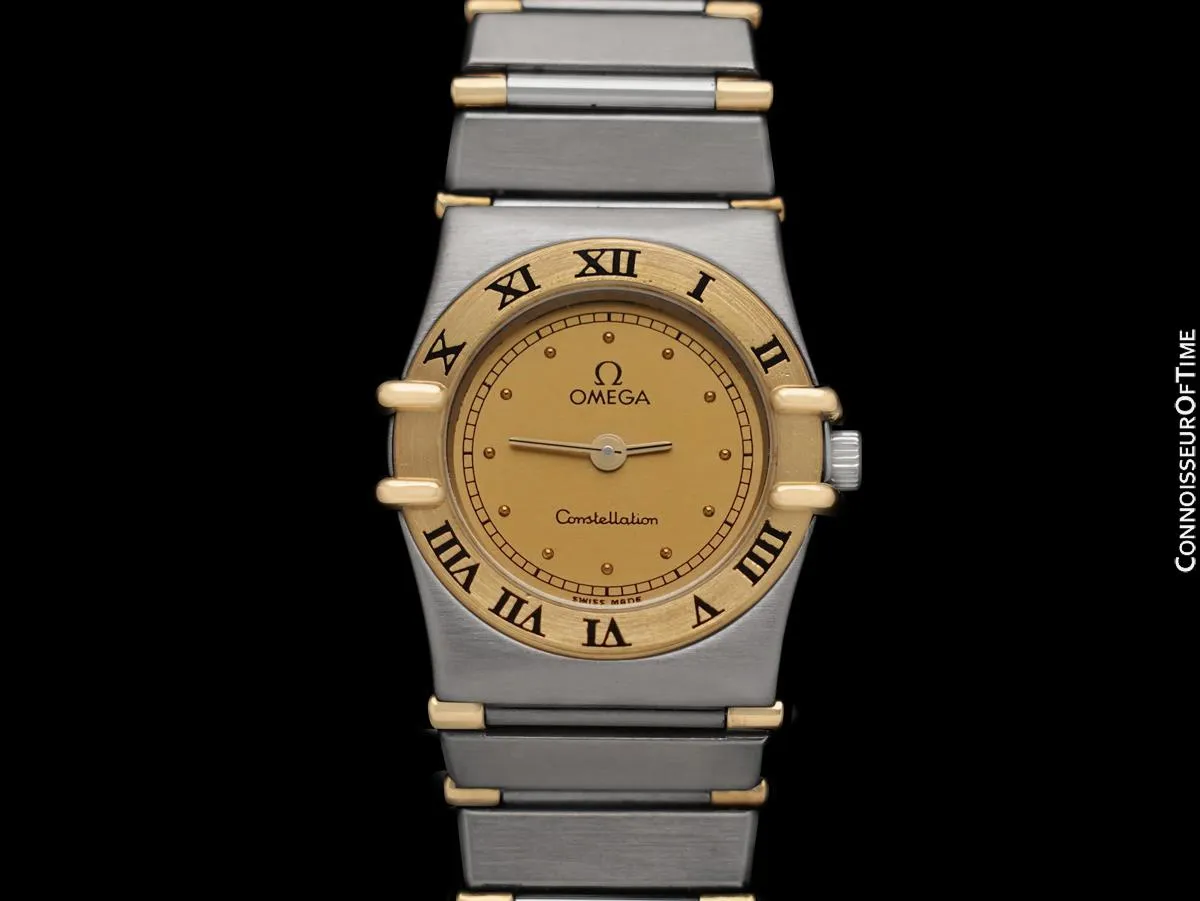 Omega Ladies Constellation Manhattan Mini Watch - 18K Gold & Stainless Steel