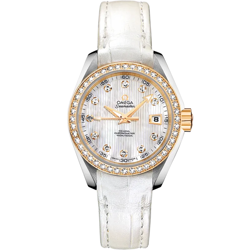 Omega Seamaster Aqua Terra 150M 30 mm, steel - yellow gold on leather strap