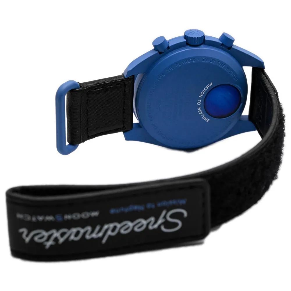 Omega x Swatch Speedmaster "Mission to Neptune" Bioceramic 42mm Blue Chronograph Dial Watch Reference #: SO33N100