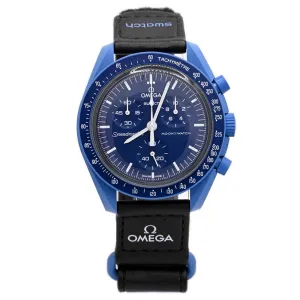 Omega x Swatch Speedmaster "Mission to Neptune" Bioceramic 42mm Blue Chronograph Dial Watch Reference #: SO33N100