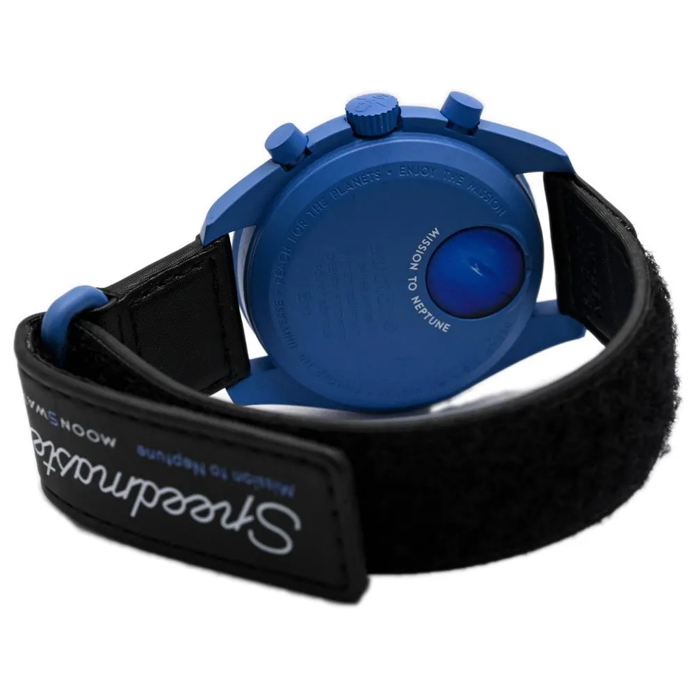 Omega x Swatch Speedmaster "Mission to Neptune" Bioceramic 42mm Blue Chronograph Dial Watch Reference #: SO33N100