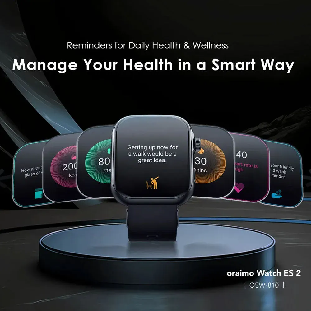 Oraimo Watch ES 2 OSW-810 Smart Watch With Black Silicone Strap