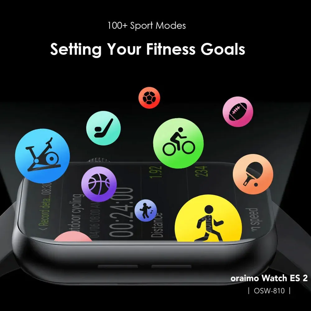 Oraimo Watch ES 2 OSW-810 Smart Watch With Black Silicone Strap