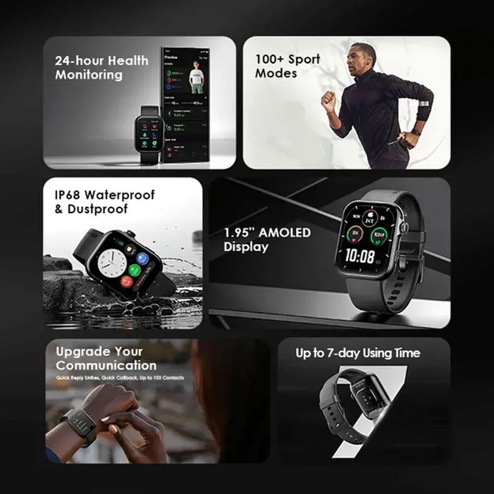 Oraimo Watch ES 2 OSW-810 Smart Watch With Black Silicone Strap