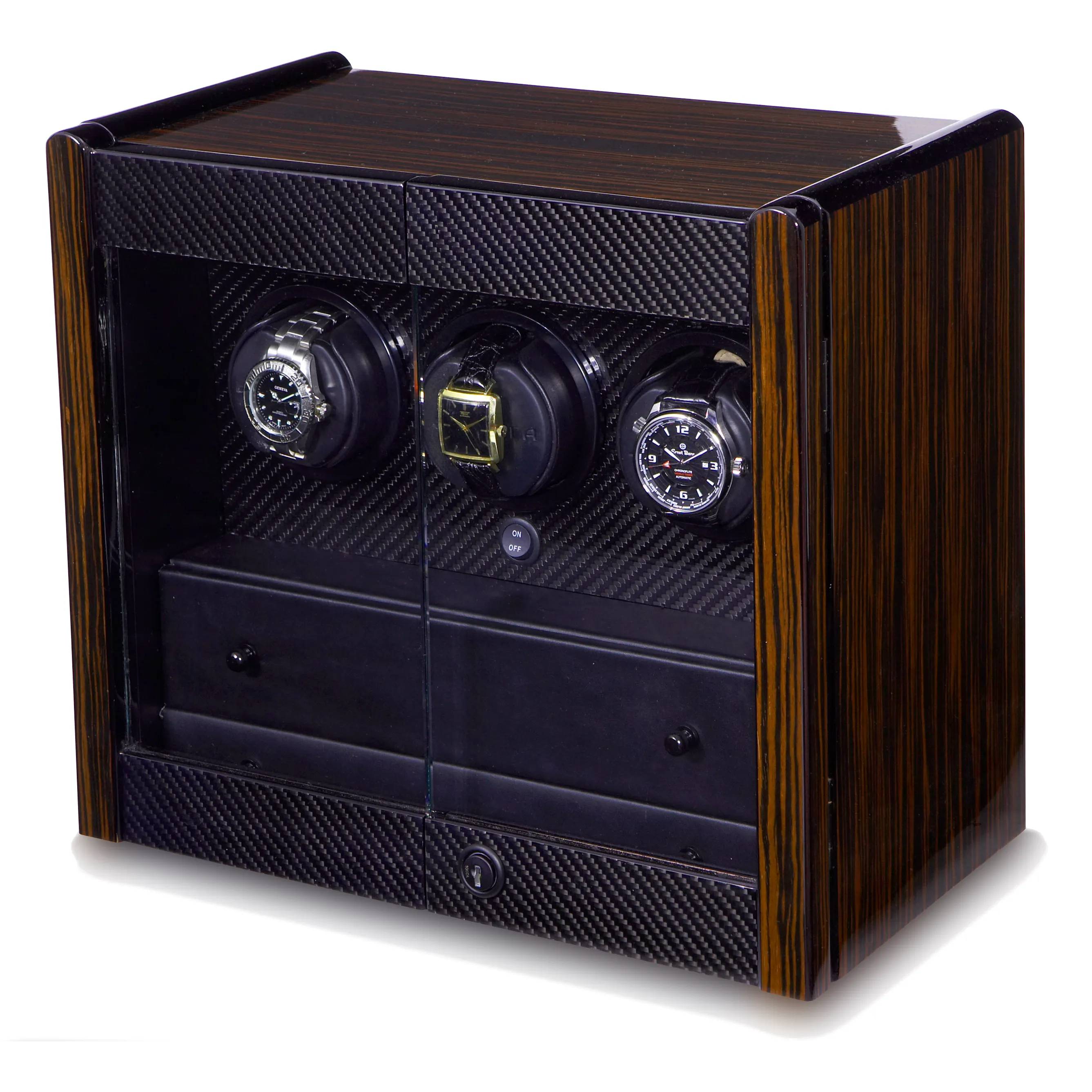 Orbita Avanti 3-Unit Watch Winder In Macassar