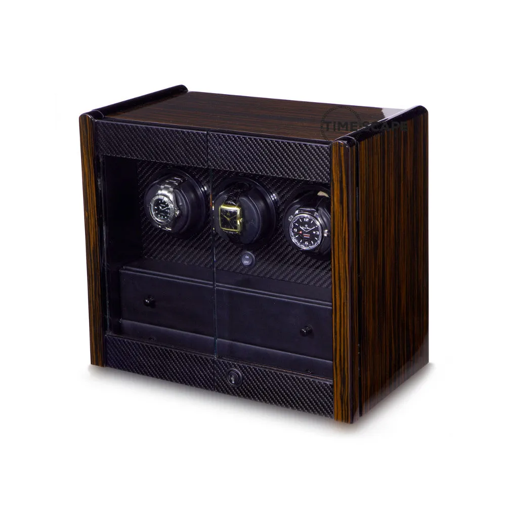 Orbita Avanti 3-Unit Watch Winder In Macassar