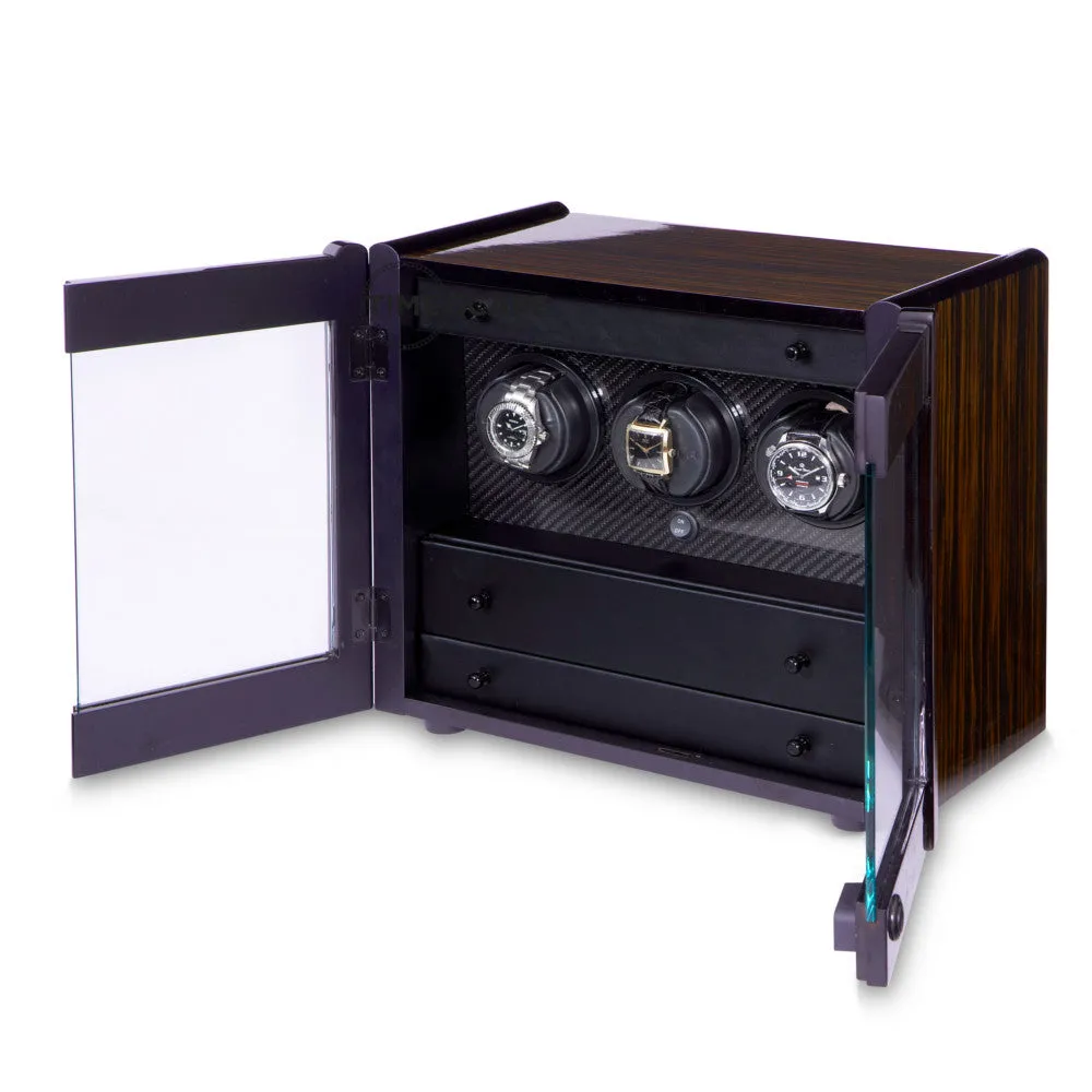 Orbita Avanti 3-Unit Watch Winder In Macassar