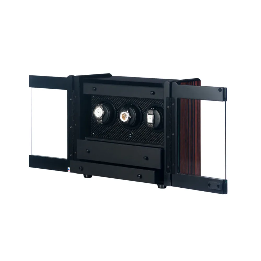 Orbita Avanti 3-Unit Watch Winder In Macassar