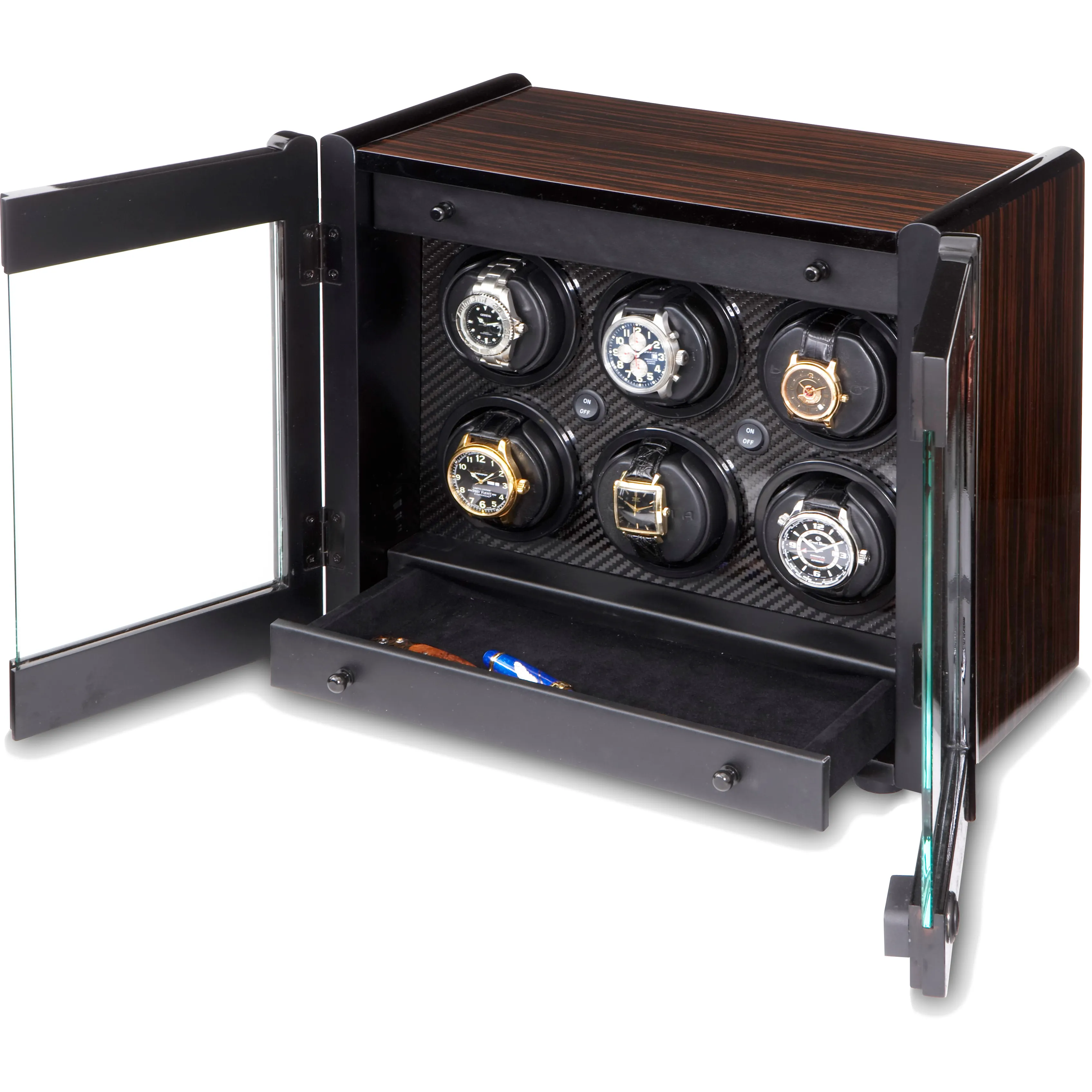 Orbita Avanti 6-Unit Watch Winder In Macassar