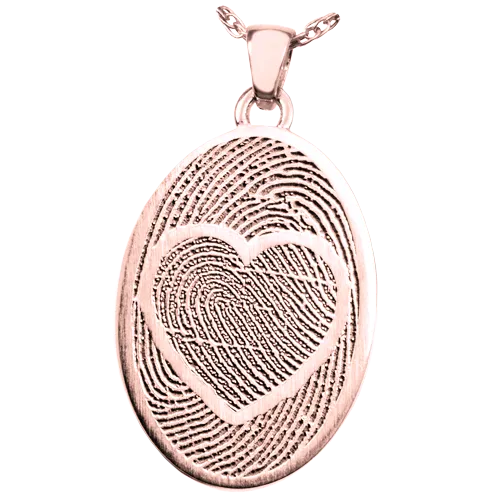 Oval Jewelry with 2 Married Fingerprints Pendant