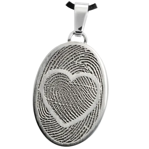 Oval Jewelry with 2 Married Fingerprints Pendant