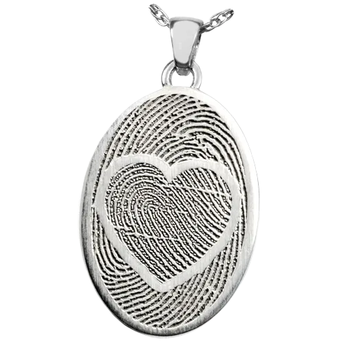 Oval Jewelry with 2 Married Fingerprints Pendant