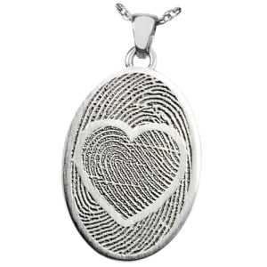 Oval Jewelry with 2 Married Fingerprints Pendant